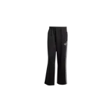 Pantalón deportivo Adidas Adicolor Spacer Baggy Track de color negro, con corte holgado, cintura elástica, franjas blancas laterales y el logo del trifolio bordado.