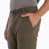 Pantalón de trekking desmontable color verde militar, con diseño funcional que permite convertirlo en short. Cuenta con cintura elástica, cinturón ajustable integrado, múltiples bolsillos con cierre y detalles reflectantes.
