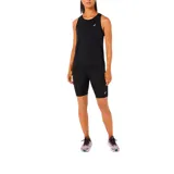 Musculosa deportiva Asics negra con logo blanco en el pecho.