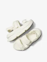 Sandalias deportivas Converse Run Star Utility CX Slip, color blanco, con correas ajustables de velcro y suela de plataforma robusta.