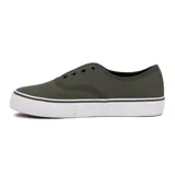 Zapatillas urbanas de lona color gris, sin cordones, con elástico en la lengüeta y suela blanca.