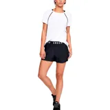 Short deportivo Under Armour color rosa con cintura elástica con logo de la marca en blanco y detalle de paneles laterales blancos.