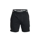 Short deportivo Under Armour Vanish Woven negro, de tejido ligero y resistente, con cintura elástica con logo de la marca y calza interior incorporada.