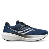 Championes de running Saucony Triumph 20, color azul marino con detalles en blanco y negro, diseñados para brindar comodidad y amortiguación.