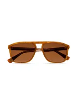 Lentes de sol Benson & Thomas modelo Arezzo, con armazón carey de diseño cuadrado y doble puente, y cristales marrones.