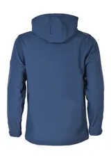 Campera negra de neopreno con capucha desmontable, cierre frontal y bolsillos laterales con cierre.