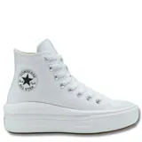 Zapatillas Converse Chuck Taylor All Star Move de caña alta, color blanco, con plataforma.