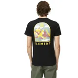 Remera negra de manga corta con logo de Element estampado en el pecho.