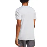 Remera de running Adidas color blanco con logo reflectivo en el pecho.