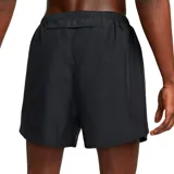 Short de running negro con cintura elástica, tecnología Dri-FIT y logo de Nike estampado en plateado.