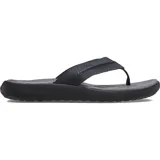 Chancletas Crocs modelo Yukon Vista II Lr Flip, color negro, con parte superior de piel sintética y detalles de costuras. Cuentan con plantilla LiteRide y suela moldeada Croslite.