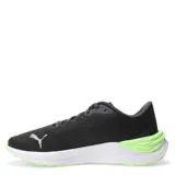Championes Puma Electrify Nitro 3 de running, color negro con detalles en verde lima y gris.
