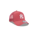 Gorra New Era 9FORTY de los New York Yankees, color rosa con logo bordado en blanco y visera curva.