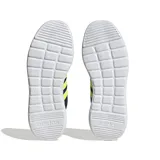 Championes Adidas Lite Racer 3.0 para hombre, color azul marino con detalles en amarillo flúor y suela blanca.