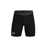 Short de compresión Under Armour HeatGear para hombre, color negro con cintura elástica gris con logo de la marca.