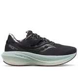 Championes de running Saucony Triumph 20 Runshield, color negro con detalles en gris y suela celeste.