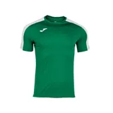 Remera deportiva Joma modelo Academy, color verde con mangas raglán blancas y logo de la marca bordado en el pecho.