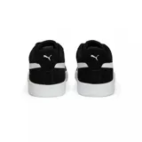 Championes Puma Smash 3.0 negros de gamuza con franja lateral blanca y suela blanca.