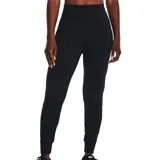 Pantalón de jogging negro con cintura ancha y plana, bolsillos laterales y logo de Under Armour en la cadera.
