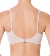 Soutien top blanco de microfibra, sin aro ni relleno, con breteles finos y espalda deportiva.