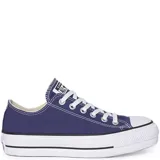 Championes urbanos Converse Chuck Taylor All Star Lift Ox, color berenjena con plataforma blanca.