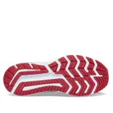 Championes de running Saucony Omni 21, color gris con detalles en negro y rojo.