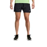 Short de running negro con logo reflectivo en blanco.