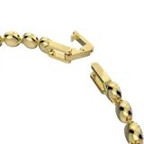 Pulsera dorada con cristales blancos redondos engarzados en cristal pavé transparente.