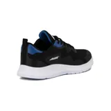 Championes deportivos Avia Marx, color negro con detalles en azul y logo de la marca en blanco.