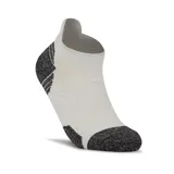 Medias de corte bajo color blanco con puntera y talón en gris jaspeado.