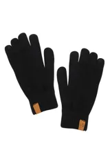 Guantes de tejido de punto en color negro, con diseño clásico y ajuste elástico en la muñeca.