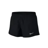Short de running Nike 10K para mujer, color negro con logo plateado en la pierna izquierda. Confeccionado en tejido Nike Dry que absorbe el sudor.