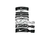 Set de nueve coleros Nike de distintos diseños en blanco y negro, con el logo de la marca.