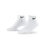 Pack de tres pares de medias Nike Everyday Cushion Low, color blanco con logo negro.