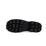 Botas Chelsea de cuero con estampado de piel de serpiente, laterales elásticos negros, tiradores en la caña y suela track negra.
