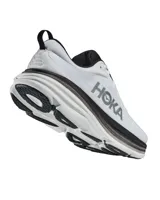 Championes Hoka Bondi 8 blancos con detalles en negro.