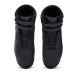 Championes Reebok de caña alta, color negro, con ajuste de cordones y doble tira de velcro en el tobillo.
