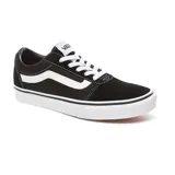 Zapatillas Vans Ward negras con la línea lateral blanca y suela blanca.