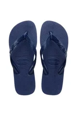 Chancletas Havaianas color dorado con tiras texturizadas y diseño clásico de dedo.