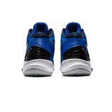 Championes de vóley Asics modelo Sky Elite FF MT 2, de corte medio en color azul vibrante con detalles en azul marino y blanco. Presentan una estructura de malla transpirable, refuerzos laterales y suela técnica diseñada para alto rendimiento en cancha.