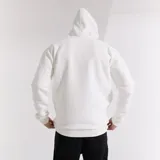 Canguro blanco hueso de algodón con felpa, extra suave, con capucha y bolsillo tipo canguro.