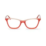 Armazón para lentes Mr Boho modelo Shirley color rojo con efecto degradé, de diseño rectangular con ligero estilo cat-eye.