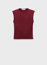 Camiseta sin mangas de cuello redondo, tirantes anchos y diseño entallado de tejido elástico.