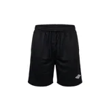 Short deportivo Umbro de fútbol color negro, con cintura elástica con cordón de ajuste y logo de la marca bordado en blanco en el Isquierdo.