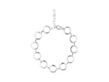 Pulsera de plata 925 con eslabones calados redondos.