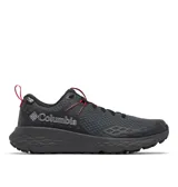 Championes de senderismo Columbia modelo Konos Trs Outdry, color gris con detalles en rojo. Confeccionados con empeine de malla técnica impermeable, sistema Navic Fit para ajuste en el mediopié y tecnología Omni-Max para amortiguación y estabilidad.
