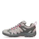 Championes de trekking Merrell Accentor 3 Wp, color gris cemento con detalles en fucsia, confeccionados con malla transpirable y refuerzos sintéticos.