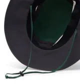 Gorro tipo pescador Columbia Bora Bora Retro II Omni-Shade, color negro con interior y cordón ajustable en color verde, con tecnología de absorción de humedad y ala ancha.