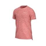 Remera de running Nike Dri-FIT Run Division Miler para hombre, color salmón con diseño de líneas horizontales en la parte superior y logo reflectivo en el pecho.