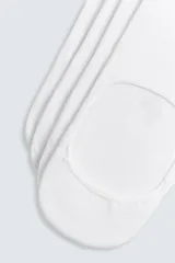 Pack de cuatro pares de calcetines invisibles color beige, tejidos con mezcla de algodón y acabado en rib.